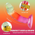Realistic Dildo,Suction Cup Dildo, Colorful Clear 6" Small Dildo