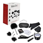 Midnight Moods Bondage Collection, 10 Piece Bondage Play Kit With Satin Restraint Ties, Bullet Vibrator, Nipple Clamps, Flogger, Feather Tickler, Blindfold & Year Of Sex Card Deck