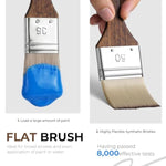 25-Piece Professional Paint Brush Set with 9 Shapes for Acrylic & Watercolor