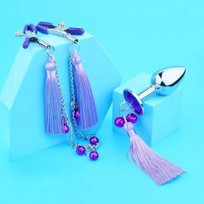 Sex Toys Metal Butt Plug Pleasure Anal Plug Sex Restraints Toys Nipple Clamp Kit Adult Sex Toy Anal Trainer For Couple Beginner