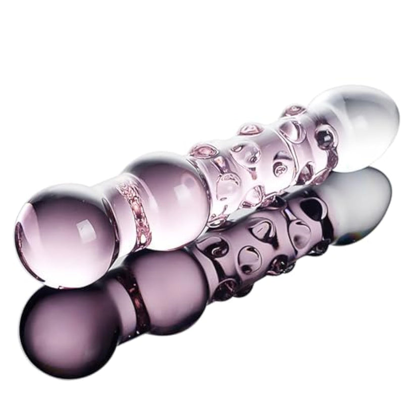 Double Ended Glass Dildo Butt Plug - Crystal Anal Plug Dildo Glass Pleasure Wand Glass Butt Plug Anal Beads Stimulator Double Ended Prostate Massager Fetish Masturbation Sex Toy For Women Men