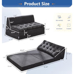 Sofa Couch Folding Sofa Bed Sleeper Comfy Floor Lounger Loveseat Sofa With Removable Cushion Couches Foldable Mattress For Living Room Bedroom Or Office (Cordury Grey, Oversize)