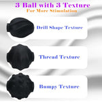 Inflatable Silicone Anal Plug With Cock/Penis Ring, Anal Balls Sex Toys With Spots On & Steel Beads In For More Vagina & Anus Stimulation Adult Anal Sex Toy (Triple Beads)