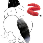 Butt Plug Fox Tail Cosplay Anal Plug Anal Butt Plug Adult Sex Toys For Beginner Women Men Couple (31" Red-1)