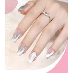 Crystal Wide Cat Eye Nail Gel Polish Sliver 9D Magnetic Gel Nail Polish With Snowlight Sliver Cat Eye Effect With Magnet Stick