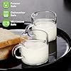 Espresso Cups Set of 2, 4 OZ Double Spouts Cups, Espresso Shot Glasses, Milk Cup with Handle, Clear Glass, Espresso Accessories for Espresso Machine