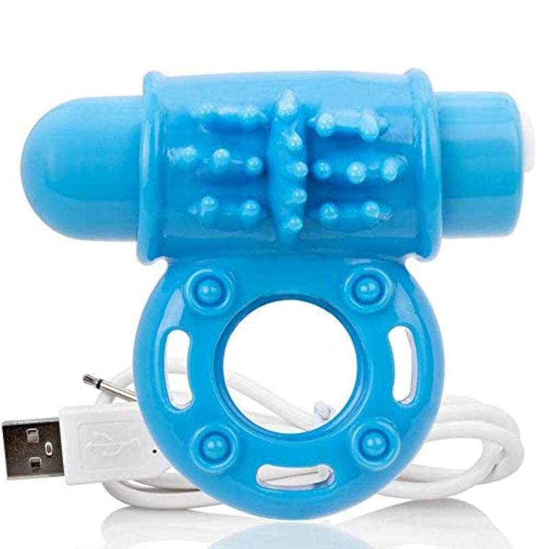 Mini Blue Vibrating Cock Ring with Rechargeable Functions