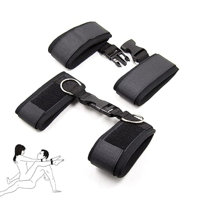 Sex Cuffs Set For Hands And Legs, Leather And Fluffy Handcuffs For Adult Play, Bedroom Erotic Bondage Cuffs For Women, Bdsm Restraining Valentines Cuff Set, Sm Sex Toys For Couples Flirt #4