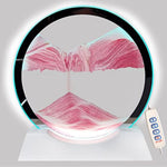 3-Color Moving Sand Art Lamp with Light, White Wood Base & Glass Frame