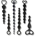 Anal Training Set 6 Pcs Combo Set Anal Plug Anal Beads Size Range From Small To Medium Variant Bead Shape Combination
