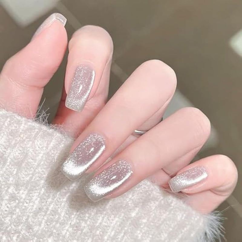 Crystal Wide Cat Eye Nail Gel Polish Sliver 9D Magnetic Gel Nail Polish With Snowlight Sliver Cat Eye Effect With Magnet Stick
