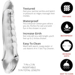 Ridged Rider 9, Penis Extension With Ball Strap