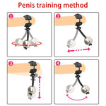 Penis Extender Stretcher Device Adjustable Weight Cock Ring Metal Physical Exercise Pennis Traction Enlargement Extension Adult Sex Toys Effective Penile Enlargement Stretching Training Kit Black