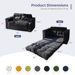 Convertible Sofa Bed, Pull Out Loveseat Sleeper Sofa, 2 In 1 Folding Couch Bed, Fold Out Floor Couch With Pillows For Living Room Bedroom Lounge, Black