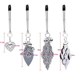 Silver Butterfly Pendant Bell Nipple Clamps, Adjustable Breast Nipple Clamps, Papilla Straighteners Corrector Nipple Shield Nipple Clamps Adjustable Breast Clamps (H)