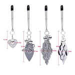 Silver Butterfly Pendant Bell Nipple Clamps, Adjustable Breast Nipple Clamps, Papilla Straighteners Corrector Nipple Shield Nipple Clamps Adjustable Breast Clamps (A)