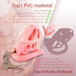 Male Chastity Device Cock Cage - Lightweight Vertical Invisible Lock Chastity Cage For Men With 4 Active Rings & 2 Keys Adult Sex Toys For Male Penis Exercise And Abstinence | Pink | Large Size