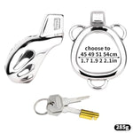 Stainless Steel Chastity Cage Chastity Belt Cock Cage With Anal Plug Sex Toy Penis Cage Chastity Devices Lock Design Bdsm Toys For Couples Sex (Silver,45Mm)