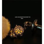 Wearable Tail Anal Plug Cute Plush Ball With Lamp, Cosplay Game Accessorie Luminous Anal Plug Sex Toy With Bell(Yellow,L)