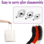 Anal Plug With Fox Tail For Cosplay Jewelry Anal Trainer Kit For Adult 3Pcs Replaceable Stainless Steel Anal Plugs For Beginners Couple Women Men