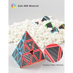 Speed Cube Set, 2X2X2 3X3X3 Pyramid Magic Cube Set, Puzzle Cube Toys Birthday Party Christmas Stocking Stuffers Gift For Kids Teens Adults(Carbon Fiber Sticker)
