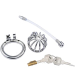 Chastity Cage Chasity Lock For Men With Silicone Tube Dark Design, Good Concealment, Penis Cages For Man,Couples Bondage Sm Sex Toys (45Mm/1.77In)