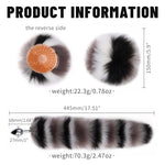 Cute Tail Anal Plug Butt Plug 4Pcs Set Sex Tail Anales Plug Toys Butt Plugs with Cute Ears Headband Collar Nipple Paste ?Grey?