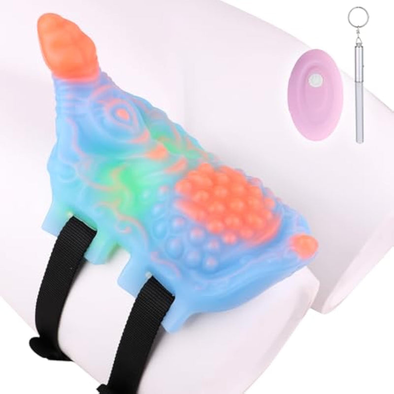 Monster Cat Clitoris Massager Wearable Vibrating Female Masturbation Grinder, Orange Glow Grinding Sex Toy, Soft Liquid Waterproof Silicone Adult Sex Game Tool For Women Lesbians (Yc-2409Tdfg-Oc)