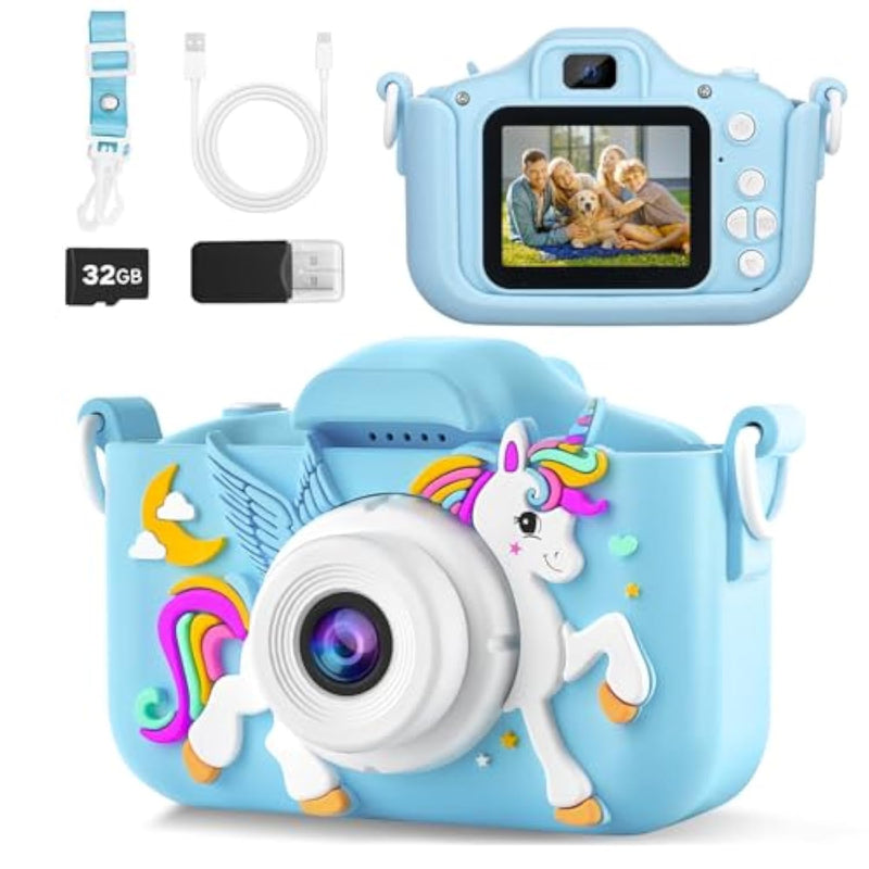 Kids Camera, Toys For Age 3-8 Year Old Boys, Stocking Stuffers For Kids, 1080P Hd Selfie Digital Video Camera For Toddlers For Son - Green