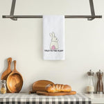 Funny Rabbit Talk To The Fluff Kitchen Towels 16"24", Bunny Gifts For Women, Easter Decorative Hand Tea Towels For Bathroom Kitchen, Gifts For Bunny Lovers