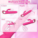 Thrusting Vibrator Sex Toys - G Spot Dildo Vibrators With 10 Powerful Vibration 10 Thrust Modes, Rabbit Dildos Silicone Waterproof Clitoral Stimulator, Adult Sex Toy For Women