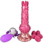 9 Inch Silicone Ovipositor Dildo Adult Sex Toys,Fantasy Knot Dildo Purple Inflatable Pump