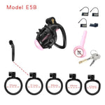 Invisible Cage Training Cage For Strength Exercise (Flat Rings), Black Silicone Spikes Removable, Male Beginner Friendly (Us-A141) (E5B)