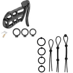 Male Chastity Cage,Large Cock Cage Device With 3 Sizes Rings And Invisible Lock For Abstinence Penis Ring Adult Sex Toys Silicone Cock Ring For Men