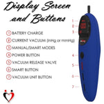 Red Magna Pro+ Electric Penis Pump - 9" Length X 2.00" Diameter Round Flange Cylinder - Lcd Smart Handheld Usb Rechargeable Untapered Acrylic Quick-Disconnect