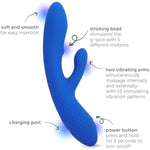 Luxe Dual Rabbit Vibrator, Internal & External Stimulation, 10 Vibration Settings, Made Of Body-Safe Silicone, Waterproof, Usb Rechargeable