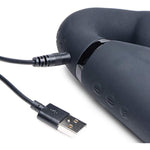 Strap-U 10X Swirl Ergo-Fit Inflatable & Vibrating Strapless Strap-On -Black