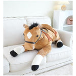 52 Inches Big Horse Stuffed Animals Cute Plush Soft Toys (Light Brown Rideable Horse), Lifelike Stuffed Animal,Good Gift For Kids,Super Soft Touch