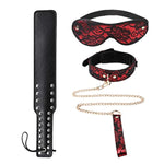 Bondage Lace Collar With Leash And Blindfold Set, Studded Spanking Paddles For Adult Sex Play Toys