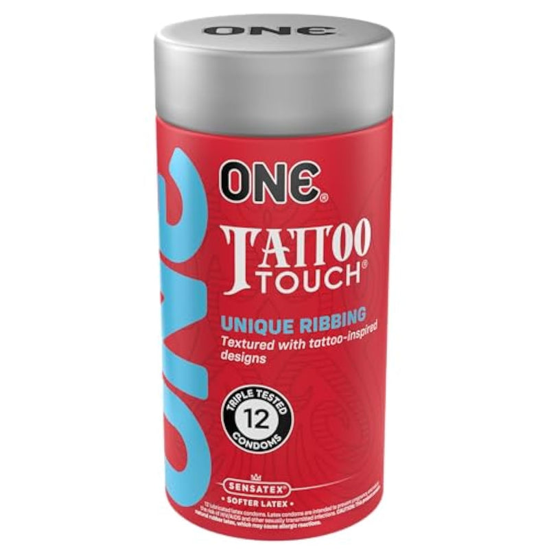 One Condoms Tattoo Touch | Ribbed & Textured Latex Condoms For Advanced Stimulation | 3 Unique Designs | World'S First Tattoo-Inspired Condoms