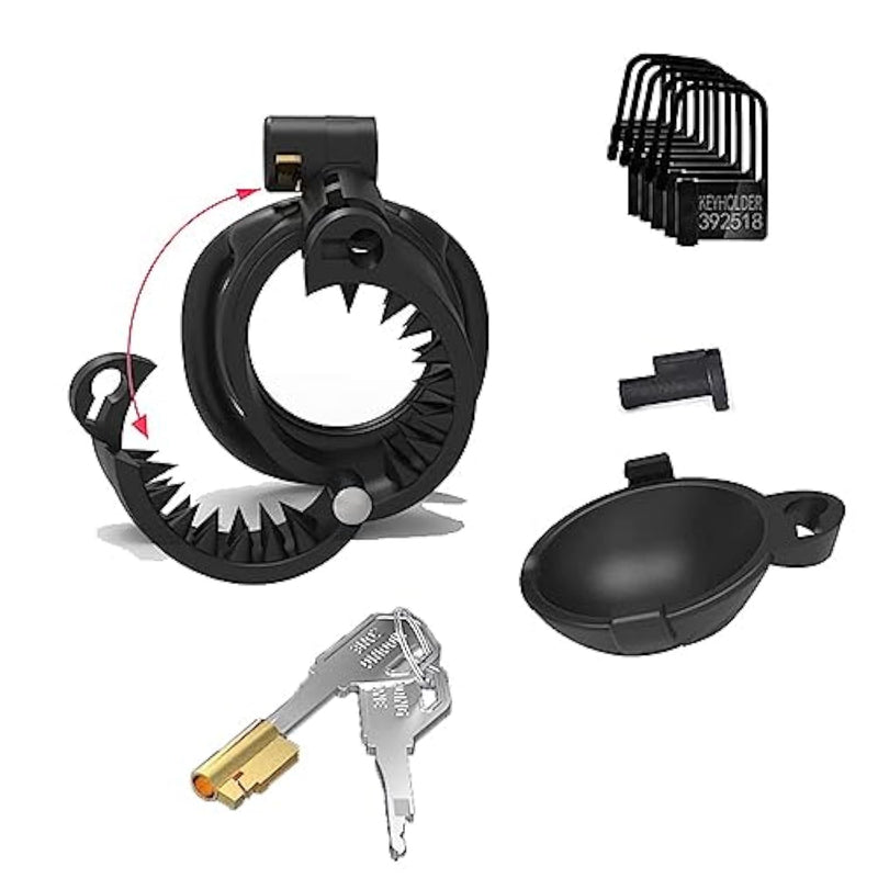Male Bdsm Resin Chastity Device Breathable Cock Cage Upgraded 3D Cage With 4 Arc Rings Set With Spikes Feel The Pain, Cbt Chastity Cage Men Abstinence Penis Bondage Sm Extreme Fetish Sex Toy