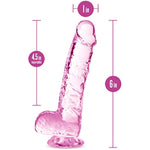 6 Inch Crystalline Dildo Suction Cup Harness Compatible Realistic Lifelike Hand Sculpted Sex Toy For Men Women Couples.