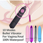 Powerful Bullet Vibrator With 10 Modes, Portable Mini Pocket Vagina Stimulator, Waterproof Super-Strong Adult Sex Toys For Women With Discreet Package (Blue)