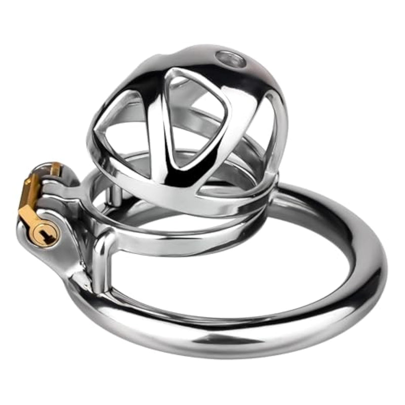 Stainless Steel Cutout Chastity Cage With Invisible Concealed Lock And Key For Men, Anti Escape Penis Cage Adult Sm Restraints Sex Toy Game, Cock Cage For Everyday Wear, Home And Office (S,55Mm)