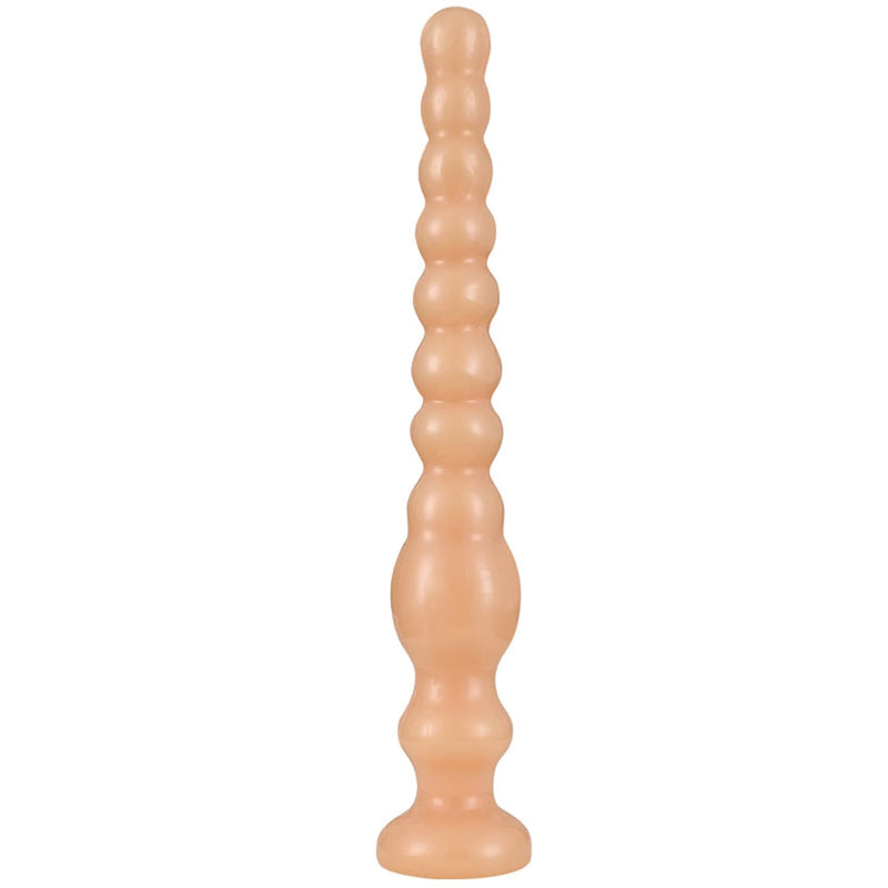 Liquid Silicone Anal Plug - Strong Suction Cup Hands-Free Play, Super Soft Anal Plug Sex Toys Anal Bead Massage G-Spot(Skin,L)
