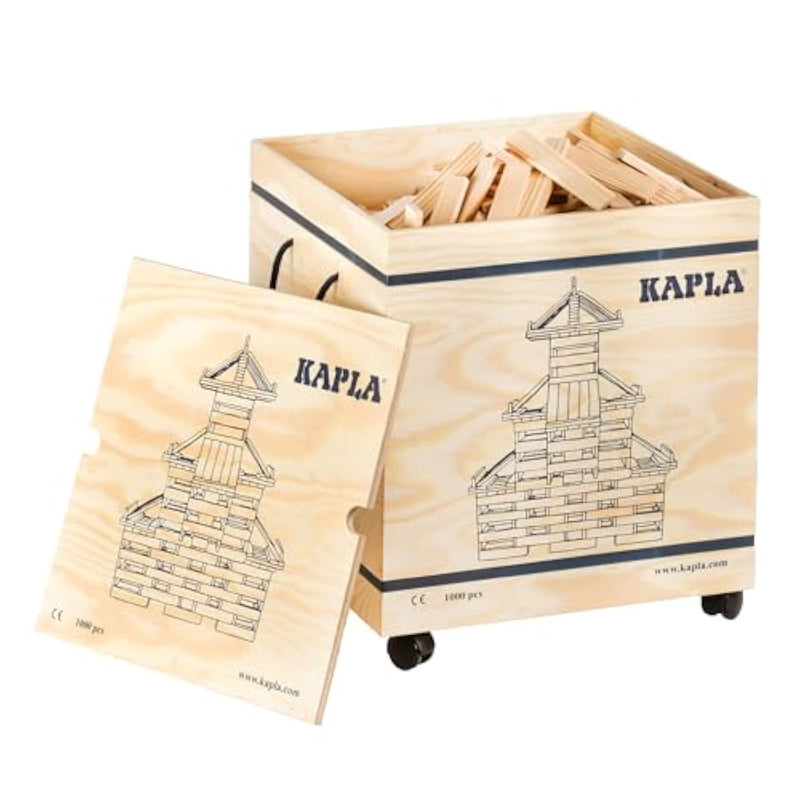 KAPLA Wooden Construction Set - 1000 Building Planks in a Chest - for Ages 3+