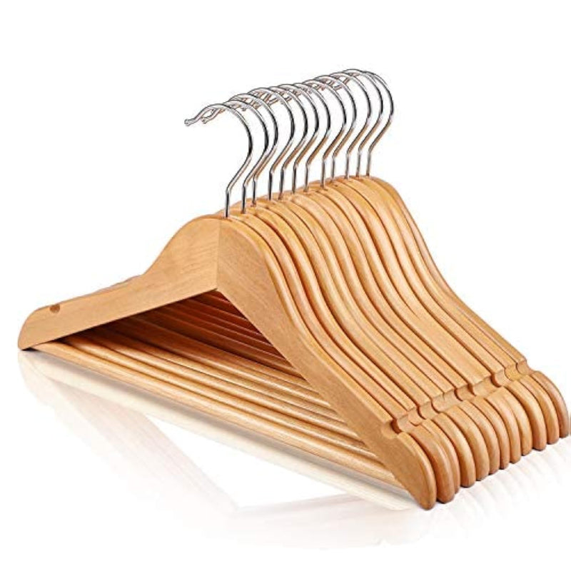 Wooden Baby Hangers For Closet 10 Pack, Premium Kids Wooden Hangers For Baby Clo