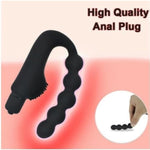 Vibrating Anal Bead Anal Plug Vibrating Massager Silicone Anal Butt Plug 10 Vibration Modes G-Spot Vibrator Dildo Sex Toy Gay Men Women Sex Toys