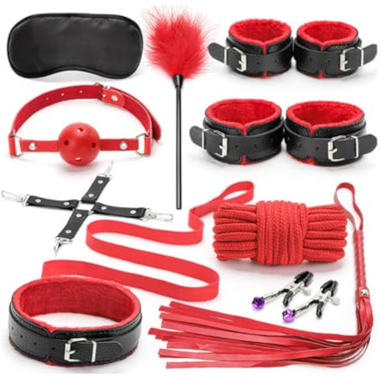 31Pcs Bdsm Restraints Kit Sex Toy, Anal Plug Handcuff Mouth Gag Spanki BlessMyBucket 31Pcs Bdsm Restraints Kit Sex Toy, Anal Plug Handcuff Mouth Gag Spanki BlessMyBucket