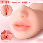 3 In 1 Male Masturbator Adult Sex Toys, 3D Textured With Sexy Mouth Realistic Vagina Tight Anus, Mens Stroker Sex Doll For Man Masturbation